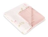 Manta muselina arrugada Flowers Pink 75x100 cm