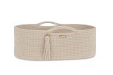 Moses Basket Boho Handmade Cotton With Mattress - Cream