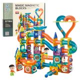 Set de Bloques Magnéticos y Pista de Bolas, 188 piezas