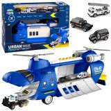 Avión de transporte policial con luz y sonido de Lean toys