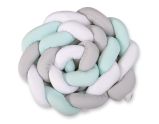 Protector de Cuna Knot Bumper XXL My Sweet Baby - Blanco, Gris y Menta