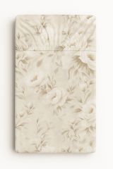 Sábana Ajustable de Algodón 120x60cm My Sweet Baby - Peonías Beige