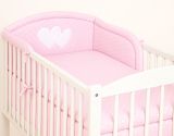 Protector de Cuna My Sweet Baby - Hearts Polka Dots Rosa