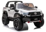 Coche eléctrico Lean Cars Toyota Hilux en color blanco con luces encendidas