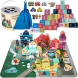 Bloques de Madera Ciudad 100pcs Kruzzel - Juguete Educativo