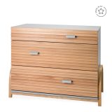 Cómoda INFINITY Waldin en gris con frentes de madera de haya