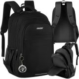 Mochila 22L Negra Kruzzel - Ideal para Escuela y Actividades