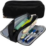 Estuche Escolar Triple Compartimento Negro Maaleo