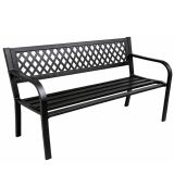 Banca de Jardín Metal Negra para 2 Personas de 120 cm