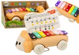 Instrumento Musical con Címbalos en Ruedas con Forma de León