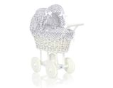 Carrito de Muñecas My Sweet Baby de Mimbre con Ropa de Cama