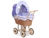 Carrito de muñecas My Sweet Baby con ropa de cama morada