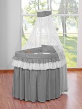 Set de Moisés de Mimbre con Ruedas y Dosel - Little Princess Gris de My Sweet Baby