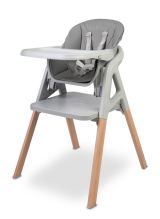 Silla alta multifuncional Caretero Smartee gris con bandeja ajustable