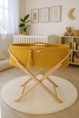 Set de Moisés Boho Hecho a Mano My Sweet Baby - Amarillo Miel - Incluye Patas