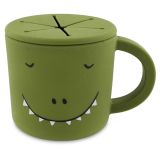 Taza porta snacks de silicona Trixie - Mr. Dino para bebés