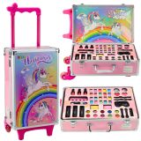 Maleta de viaje unicornio con set de maquillaje de Lean toys.