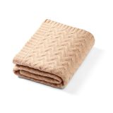 Manta de lana merino beige oscuro Babyono para bebé