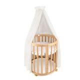 Dosel de tul para cuna con estructura en color crudo de Waldin, aportando elegancia.