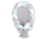 Braided Baby Nest 2 In 1 - White-gray-mint