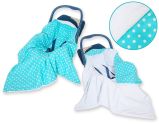 Manta Doble Cara para Silla de Coche My Sweet Baby - Lunares Turquesa