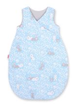 Cotton Sleeping Bag For Children, Size M, 3-12 Months, Tog 2.5, All-season - Blue Rabbits