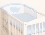 Protector de Cuna My Sweet Baby – Corazones en Cuadro Azul