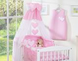 Juego de Cuna 5 piezas My Sweet Baby - Corazones Colgantes Rosa