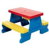 Conjunto de Mesa y Bancos Azul para Jardín