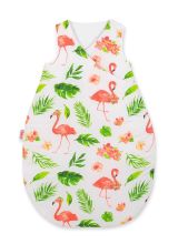 Cotton Sleeping Bag For Children, Size M, 3-12 Months, Tog 2.5, All-season - Coral Flamingos