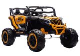 Coche eléctrico infantil M2 4x4 amarillo LEAN CARS vista tres cuartos