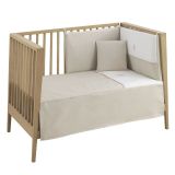Jgo 2 Pcs.colcha I-v. Cuna 60 Lino Rosa 60x120x3 Cm - Cambrass