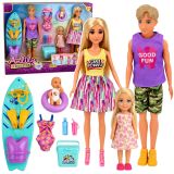 Set de muñecas Familia Anlily Surfistas con accesorios de playa