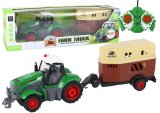 Tractor agrícola teledirigido con remolque 1:24