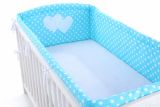 Protector de Cuna XXL My Sweet Baby - Corazones en Turquesa