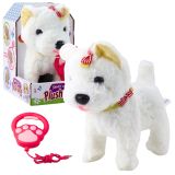 Perro Interactivo con Lazos que Camina y Ladra - Blanco
