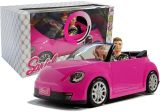 Muñecas con Coche Deportivo Coupé Sonido y Luces 43 cm Rosa