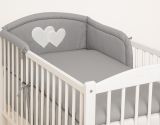 Protector de Cuna My Sweet Baby - Corazones Anthracite