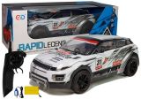 Coche teledirigido deportivo blanco con grafismos rally 1:10