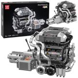 Bloques de Construcción Motor V8 con Caja de Cambios