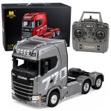 Camión RC Scania Huina 1501 en color gris plata con control remoto
