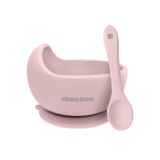 Cuenco de silicona con ventosa y cuchara Kikkaboo Yummy Rosa