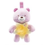 Oso de peluche Chicco toys Good Night Bear Rosa con luz y melodías.