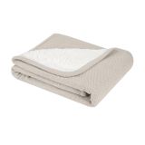 Manta de punto de algodón sherpa Kikkaboo Dream Big Beige
