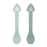 Cucharas de Silicona Mr. Shark Trixie - 2-pack para bebé