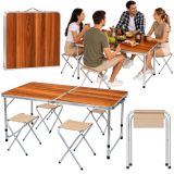 Set Mesa Camping Plegable 4 Taburetes con Maletín