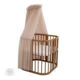 Dosel de tul Woody - Beige de Waldin, elegante decoración para cuna.