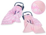Manta doble cara para silla de coche My Sweet Baby - Elefantes Rosa