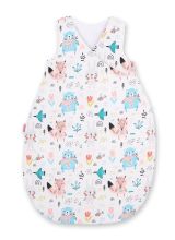 Cotton Sleeping Bag For Children, Size M, 3-12 Months, Tog 2.5, All-season - Blue Teddy Bears