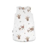 Saco de dormir de bambú de Waldin en color blanco con diseño de abejas.